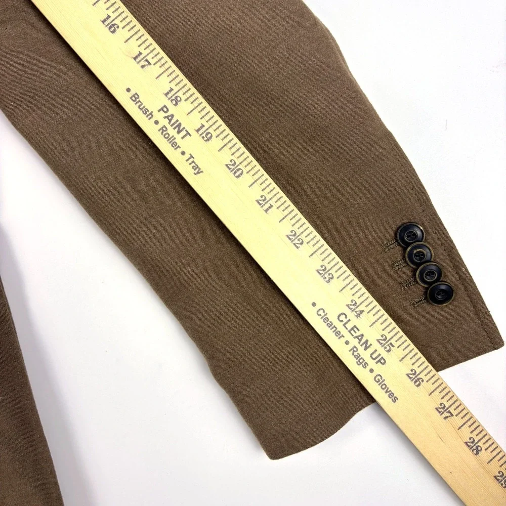 NWT Johnston & Murphy Knit Blazer Mens 2XL Camel Brown Fox Pattern Trim Unstruct